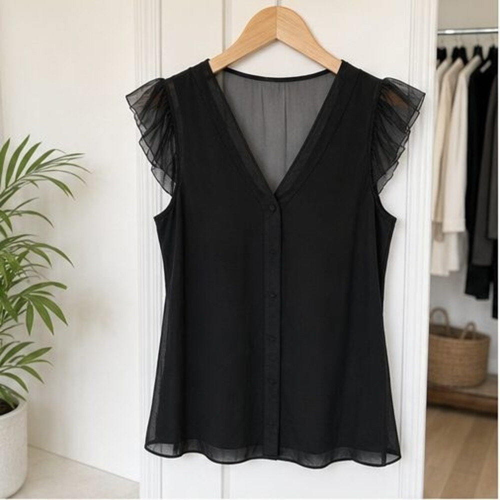 Black Wrap Blouse